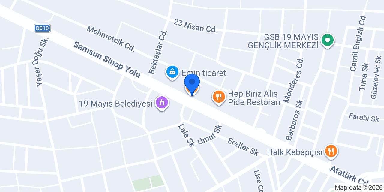 ÖKÜZ BURGER SAMSUN konumu