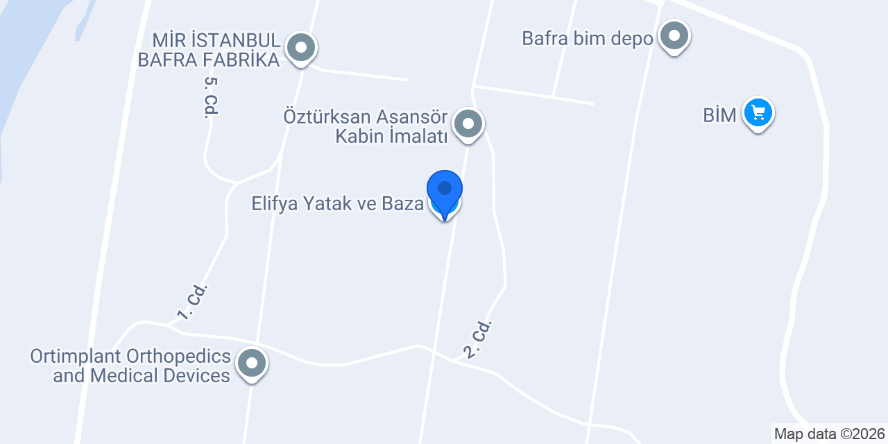 Elifya Yatak ve Baza konumu