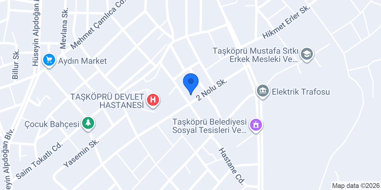 Taşköprü İlçe Sağlık Müdürlüğü konumu