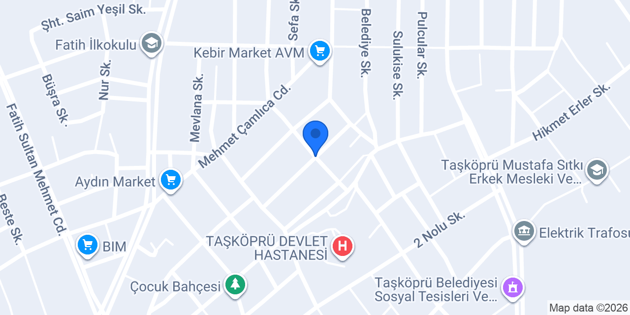 Taşköprü Sosyal Güvenlik İlçe Müdürlüğü konumu