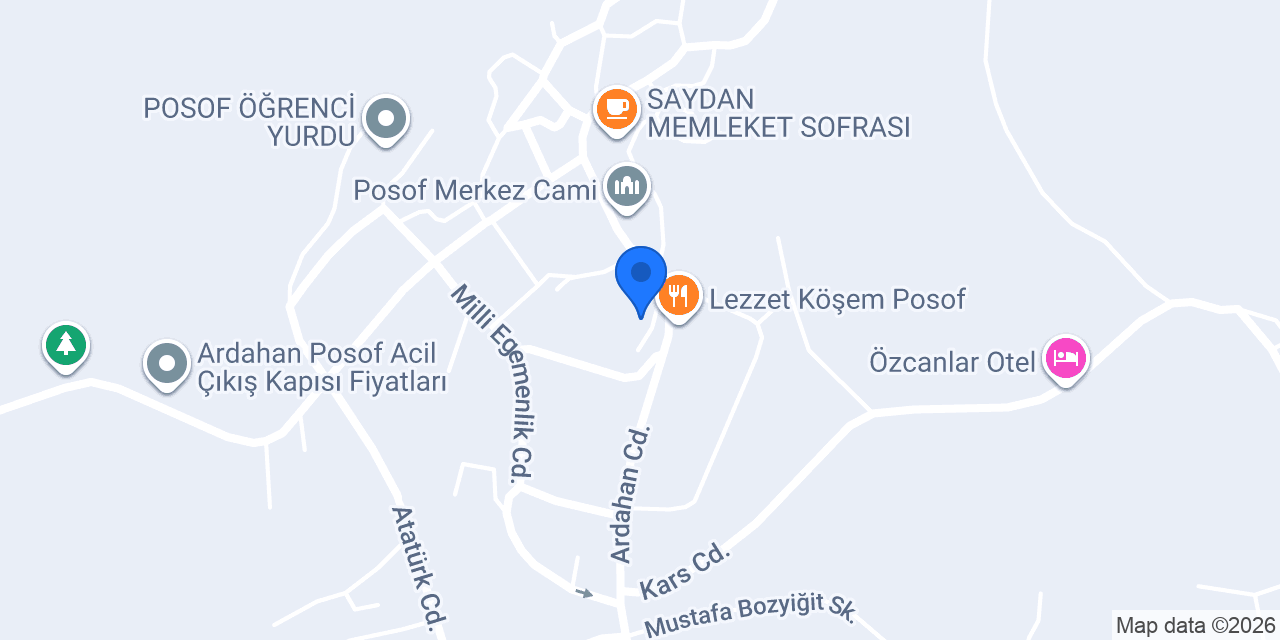 Posof Devlet Hastanesi konumu