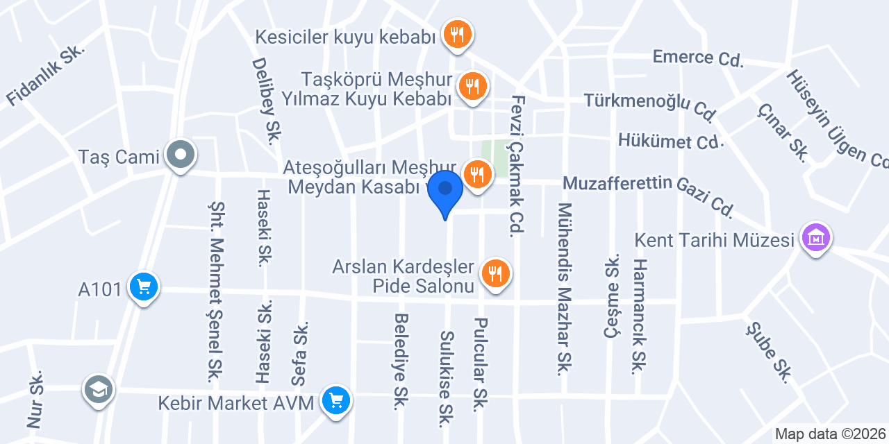 Halkbank Taşköprü Şubesi konumu
