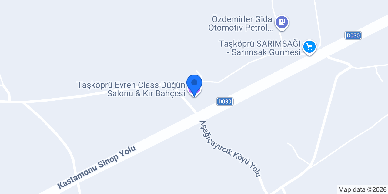 Taşköprü Evren Class Düğün Salonu & Kır Bahçesi konumu