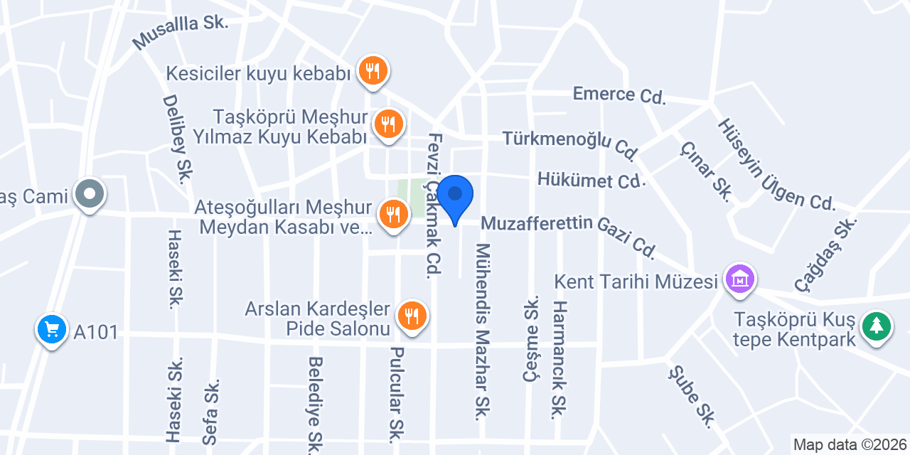 Taşköprü Belediye Başkanlığı konumu