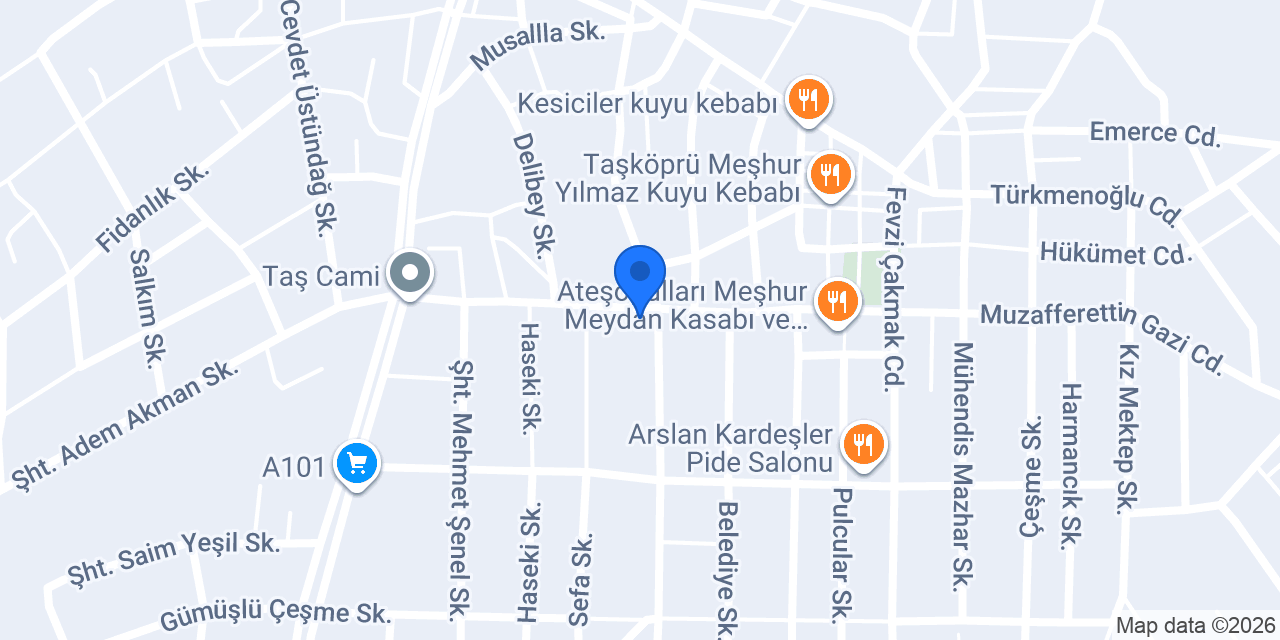 Evren Organizasyon & Çiçekçilik Taşköprü/KASTAMONU konumu