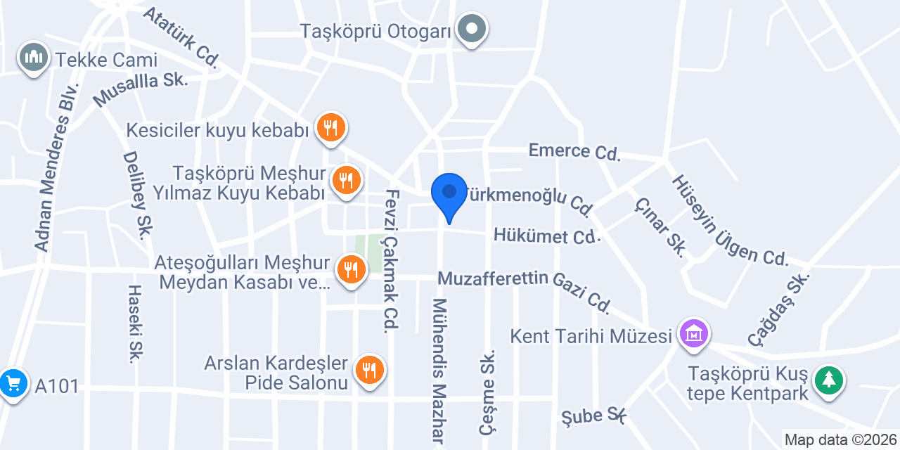 Ziraat Bankası Taşköprü/Kastamonu Şubesi konumu