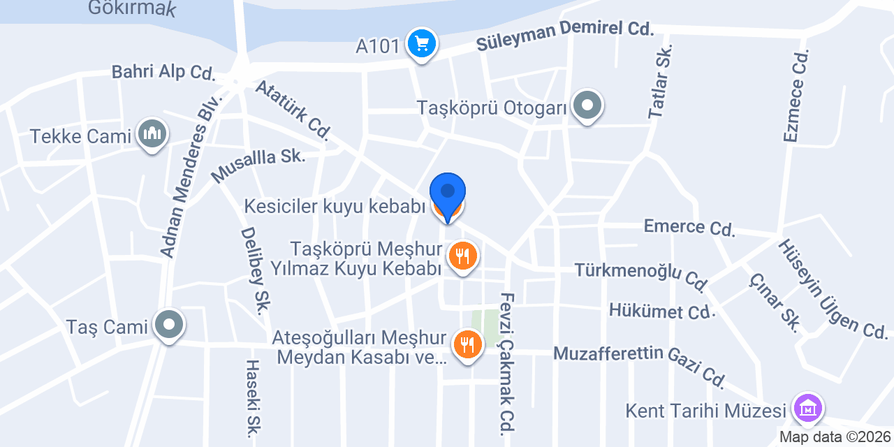 Kesiciler kuyu kebabı konumu