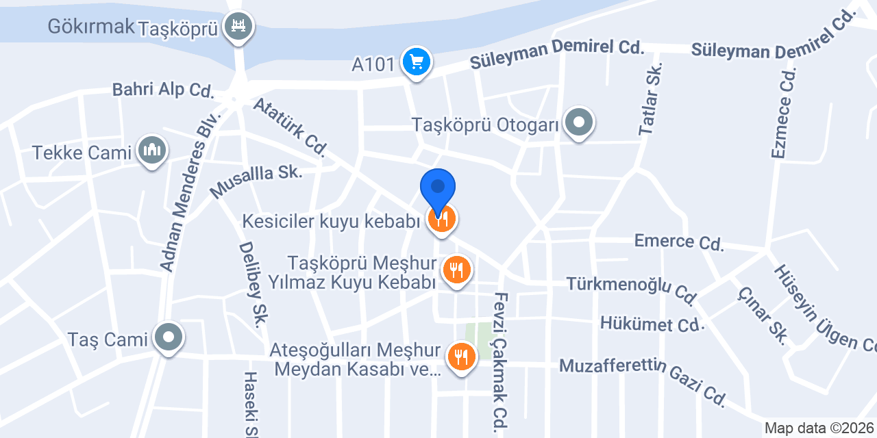 Şekerbank Taşköprü Şubesi konumu