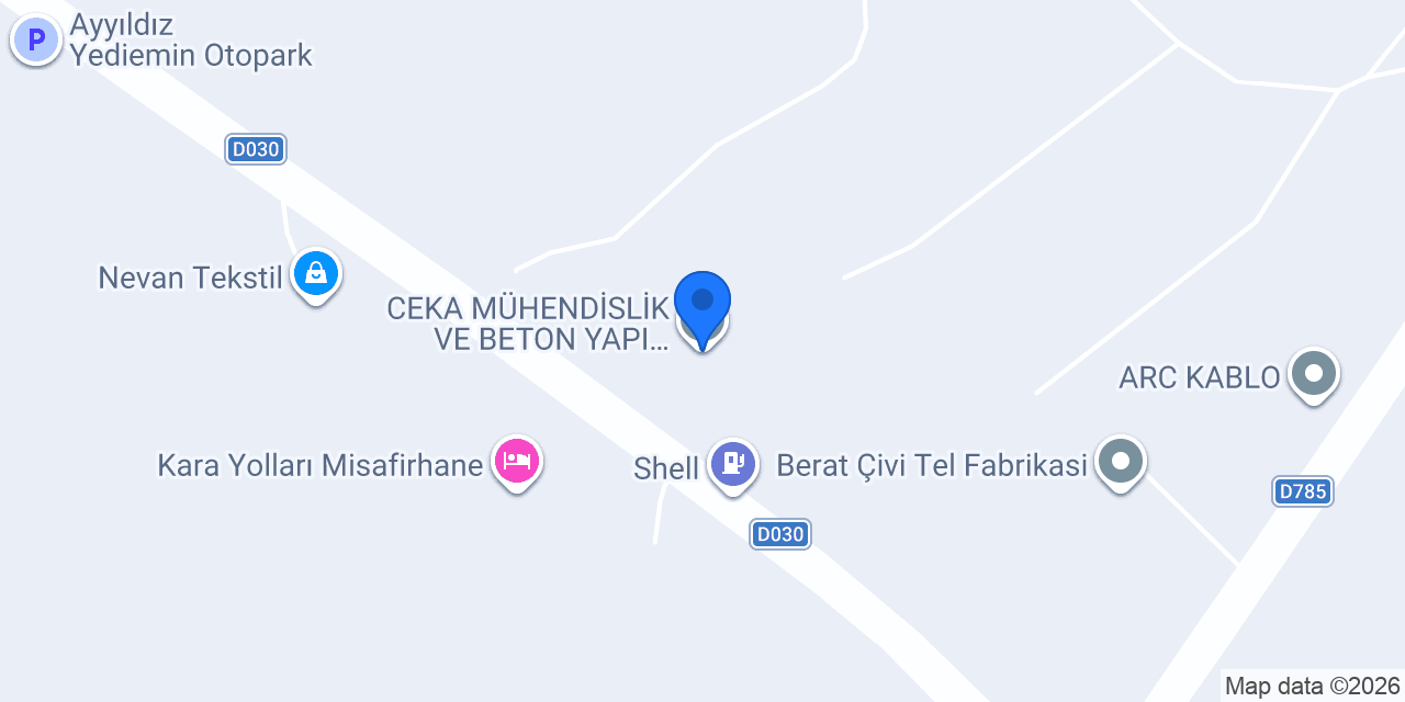 CEKA MÜHENDİSLİK VE BETON YAPI ELEMANLARI konumu