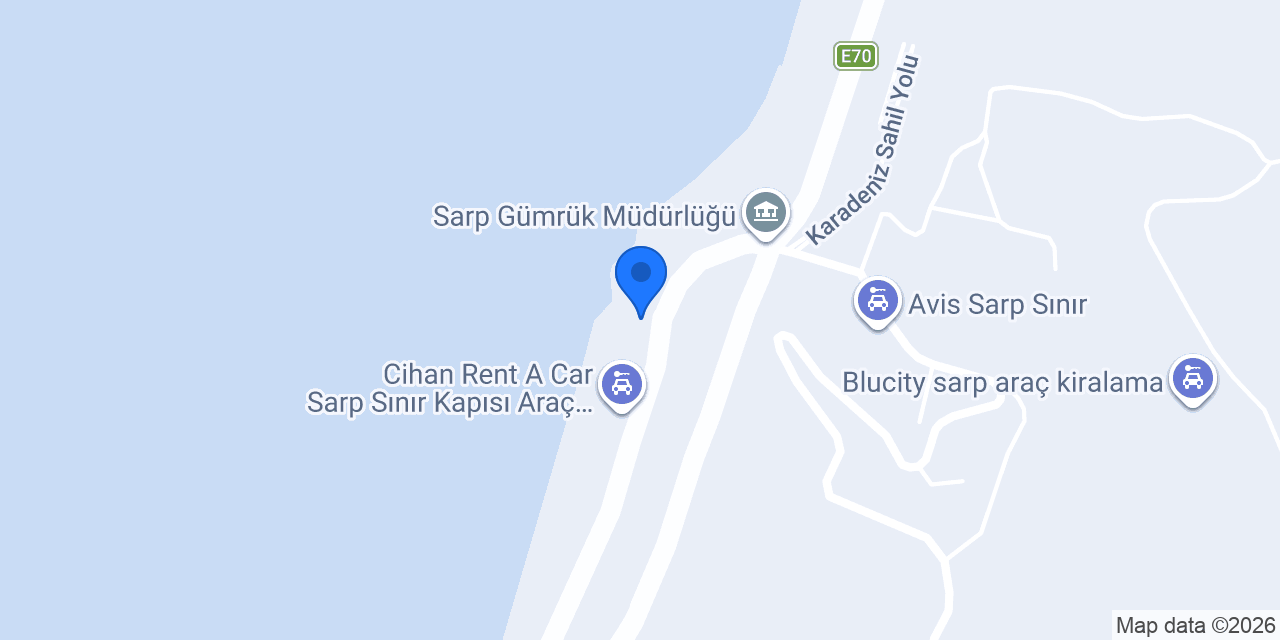 Kibaroğlu Rent a Car Sarp Şubesi konumu