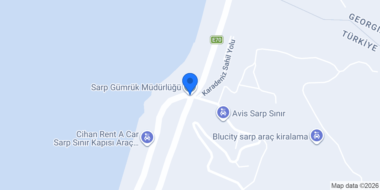 Sarp Gümrük Müdürlüğü konumu