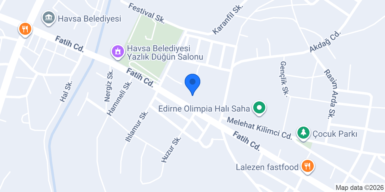 Özdemir Gıda Havsa Şubesi konumu