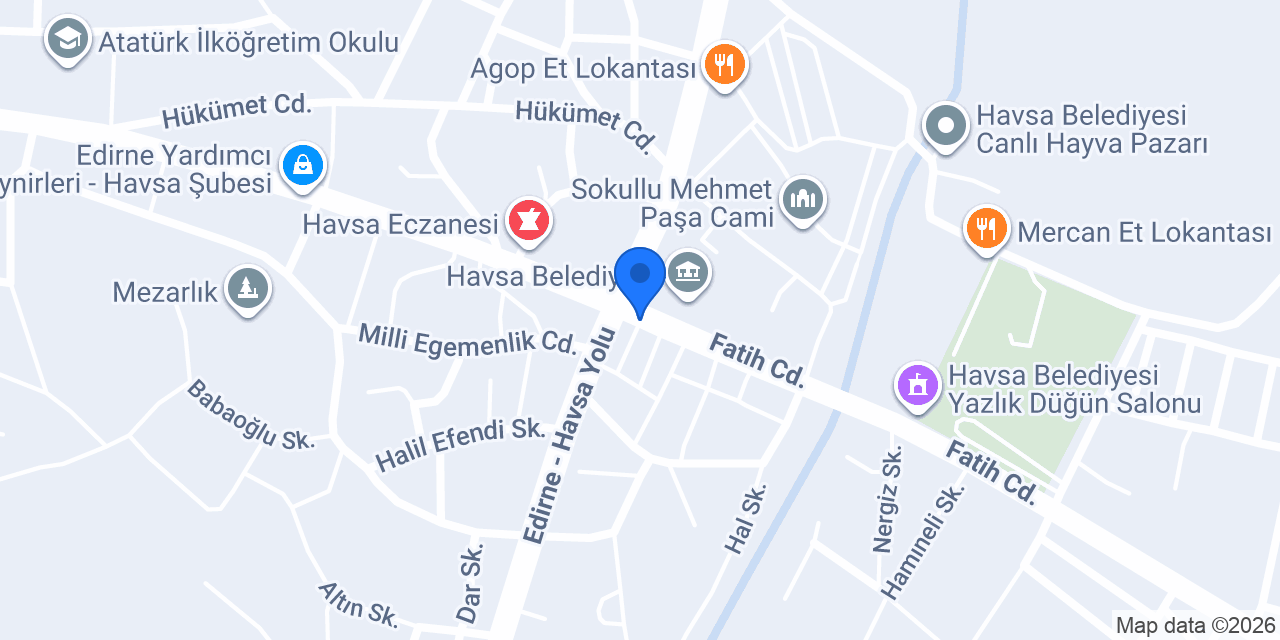 Havsa Aygün Apart Otel konumu