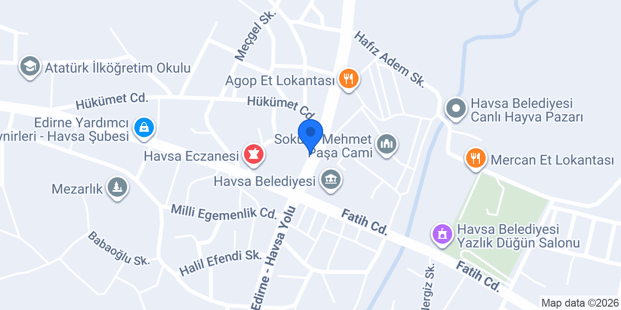 Havsa Merkez Börek konumu
