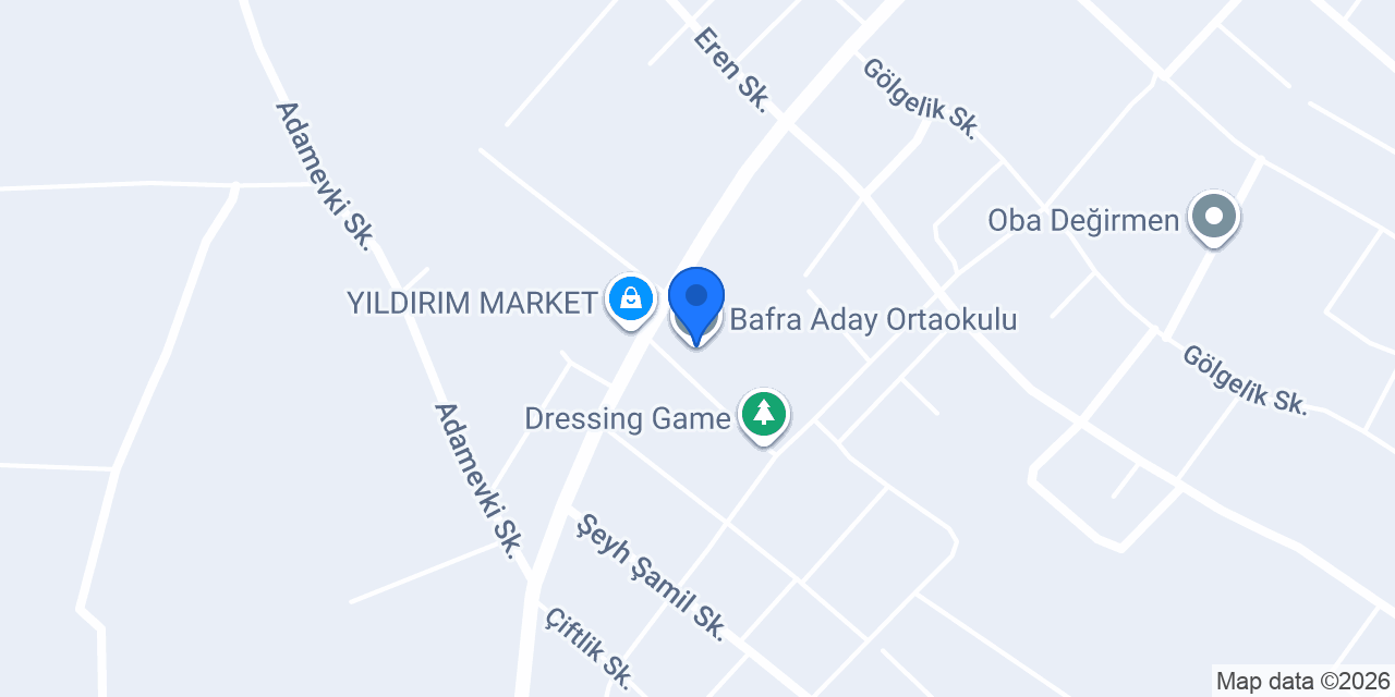 Bafra Aday Ortaokulu konumu