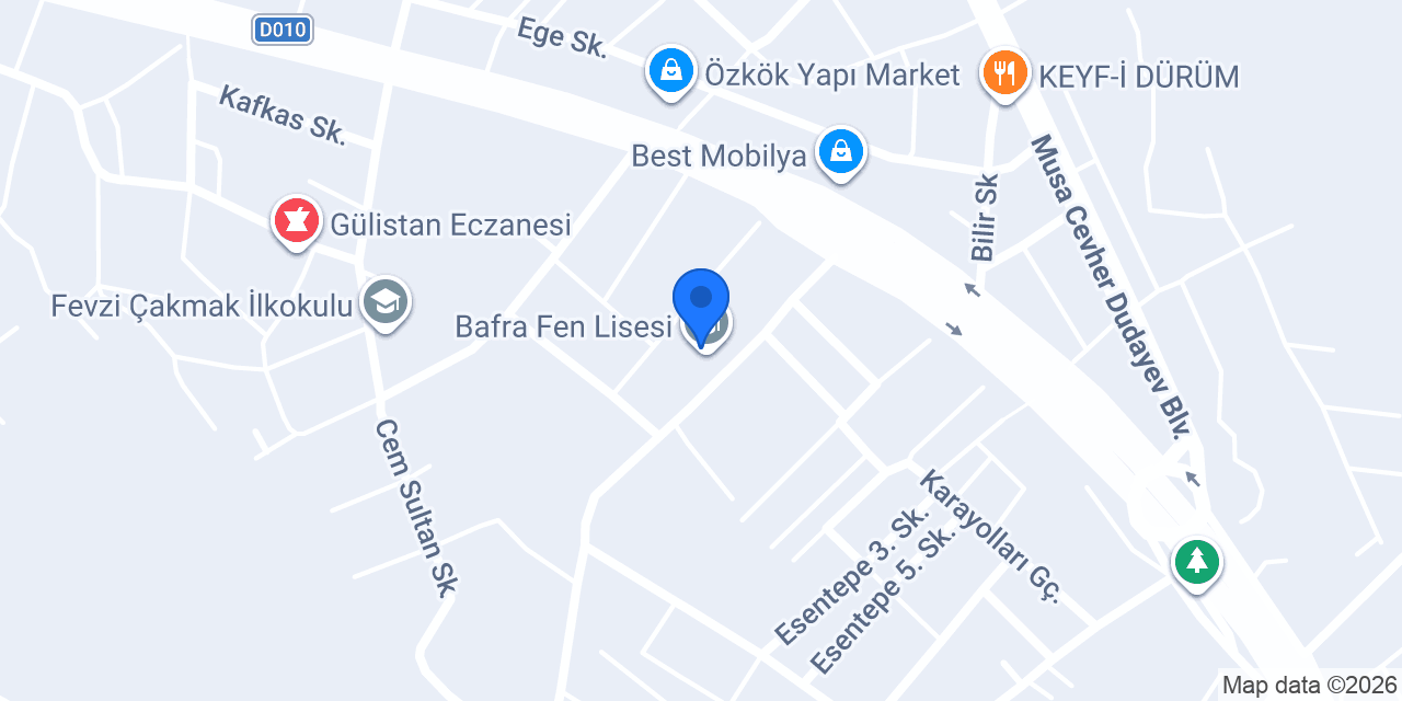 Bafra Fen Lisesi konumu