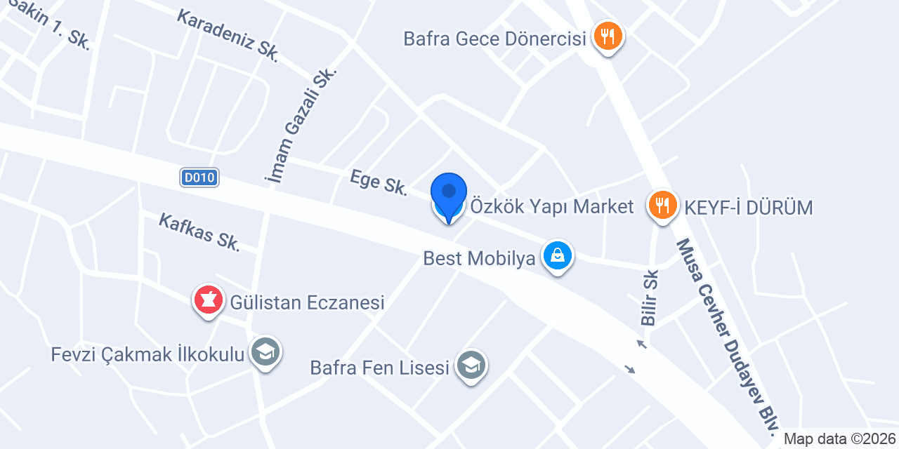 Özkök Yapı Market konumu