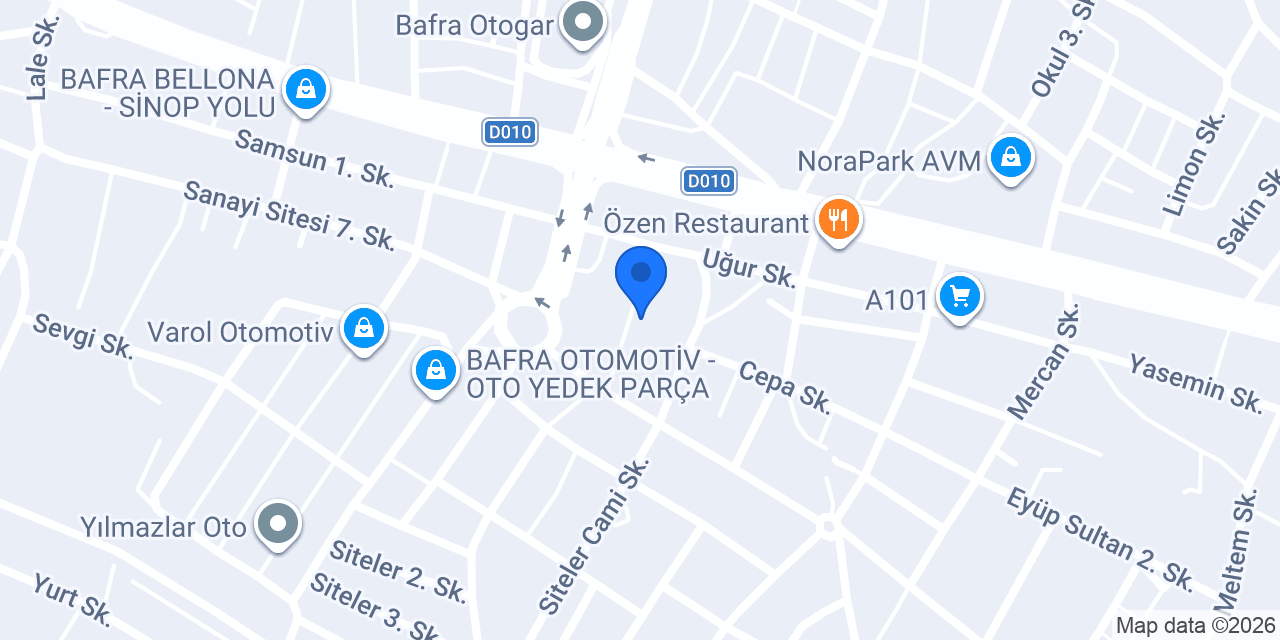 Bafra LPG hastanesi konumu