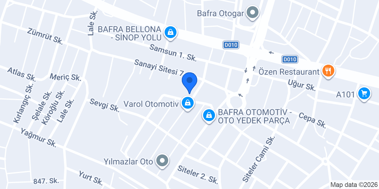 PETLAS-Bafra Serdar Otomotiv konumu