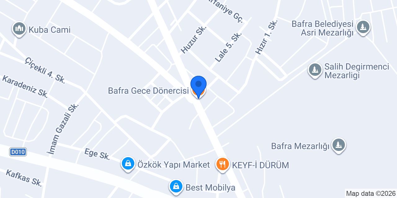 Bafra Gece Dönercisi konumu