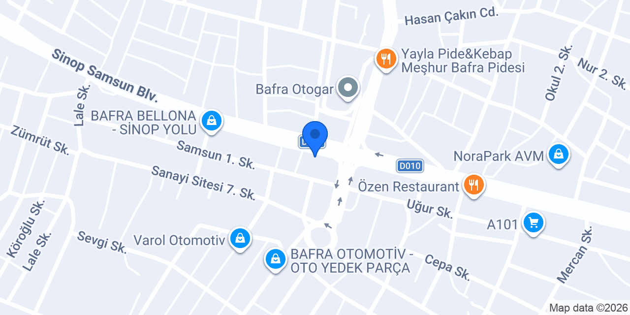 Modalife Bafra konumu