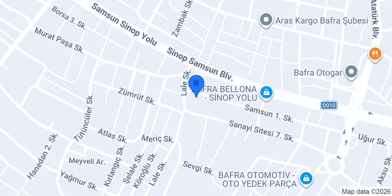 BmStone & Bafra Mermer konumu