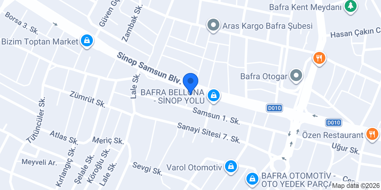 Gündoğdu Mobilya Bafra Plaza konumu