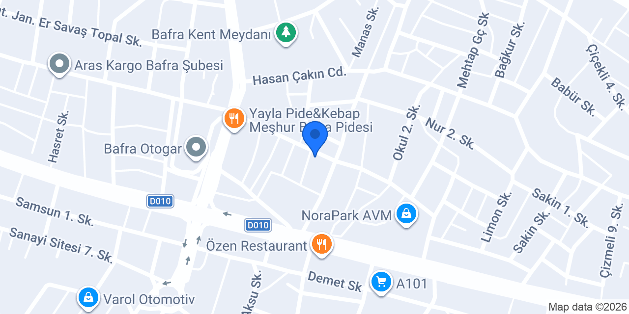 Poğaçacım Bafra konumu