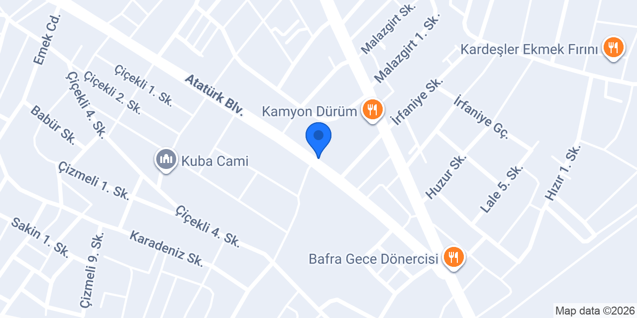 Akyol Perde Atölyesi konumu