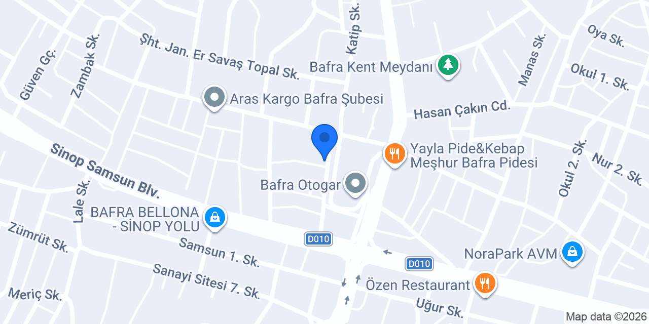 Bafra kurutemizleme konumu
