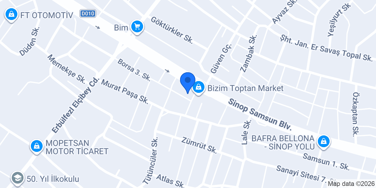 Bafra Ticaret Borsası konumu