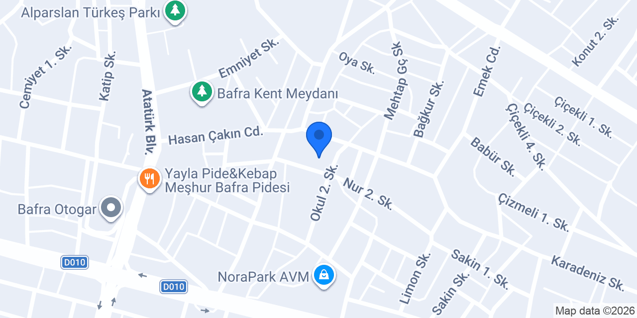 Bafra 29 Ekim İlkokulu konumu