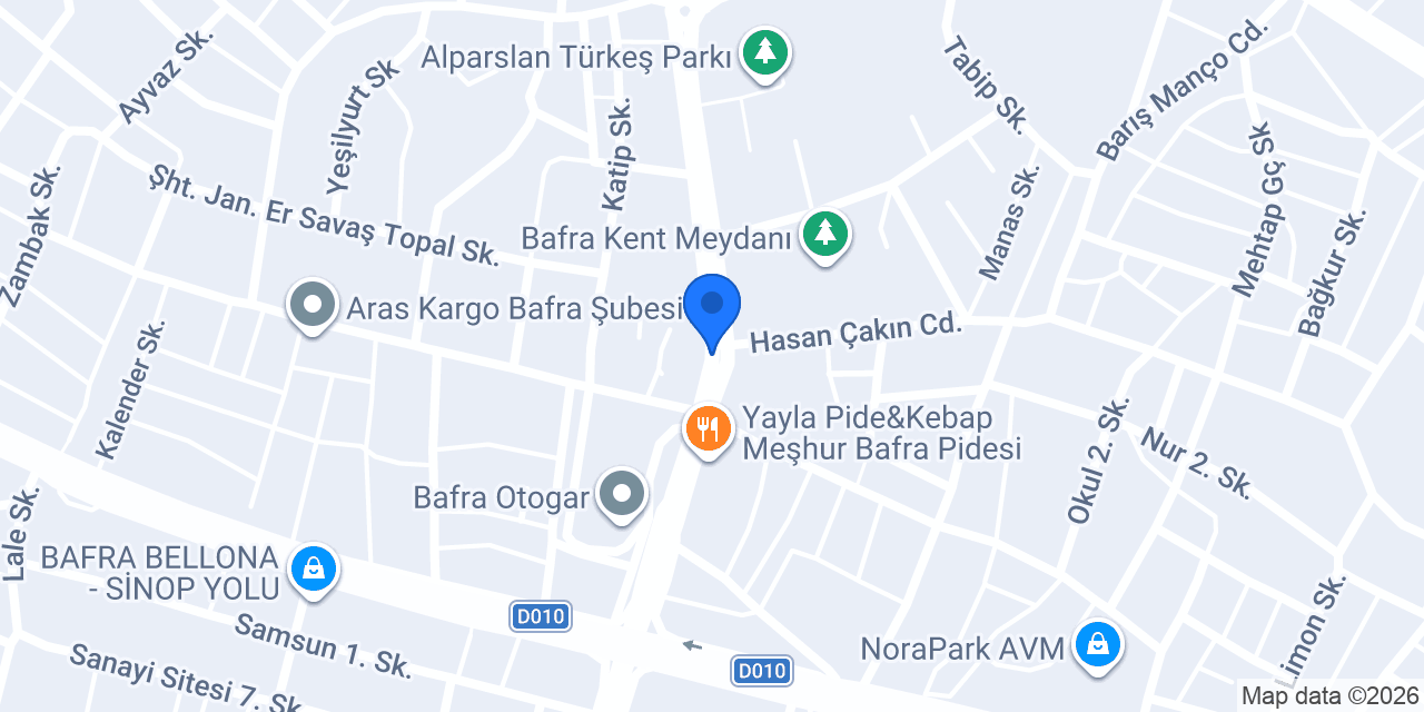 Bafra Suv Taksi konumu