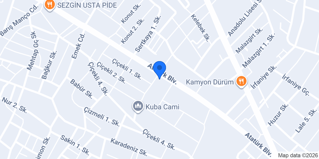 Bafra Nova Veteriner Muayenehanesi konumu