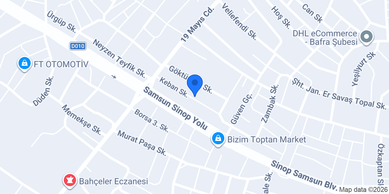 CİVEKOĞLU YAPI BAFRA DUŞAKABİN konumu