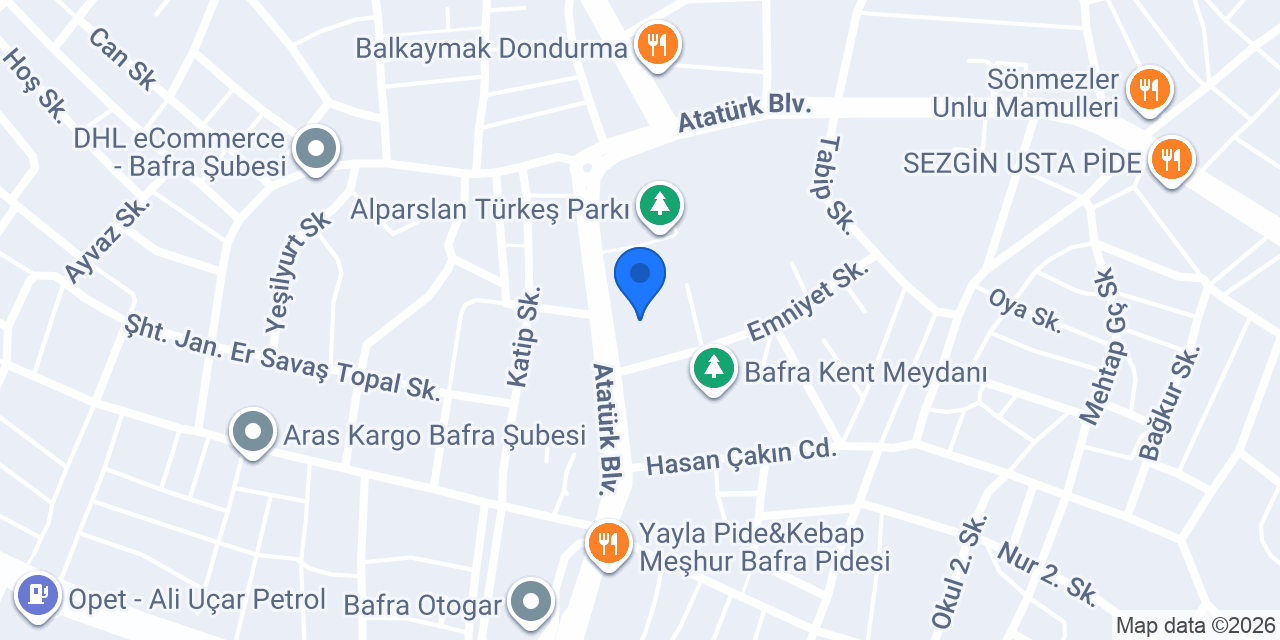 Bafra Adalet Sarayı konumu