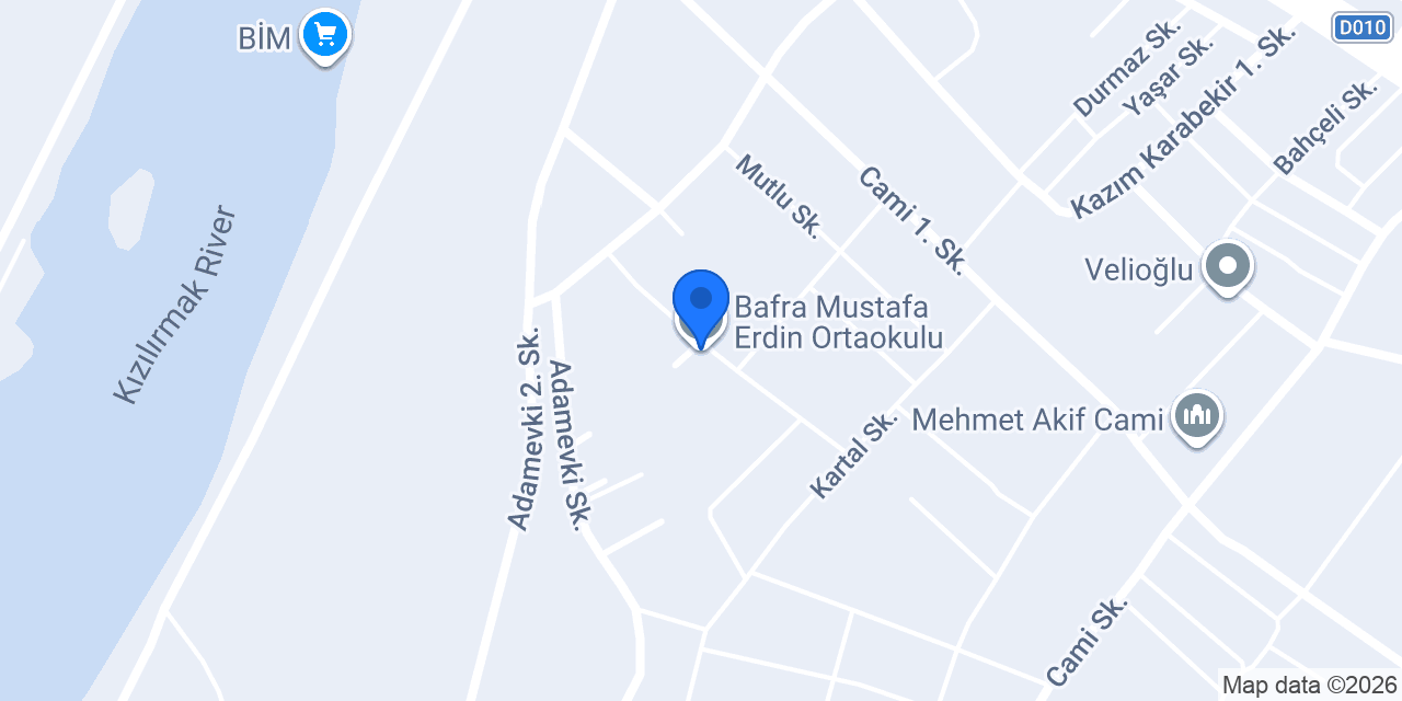Bafra Mustafa Erdin Ortaokulu konumu