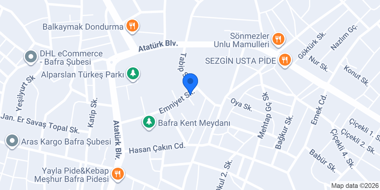 BAFRA ADİL BALIK AV PETSHOP konumu