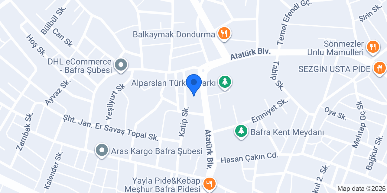 Özgül Bafra Seyahat Genel Müdürlük konumu