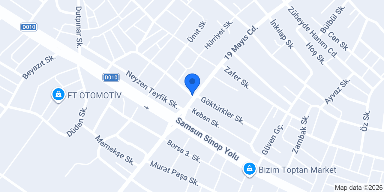 Bafra Ticaret Taksi Durağı konumu