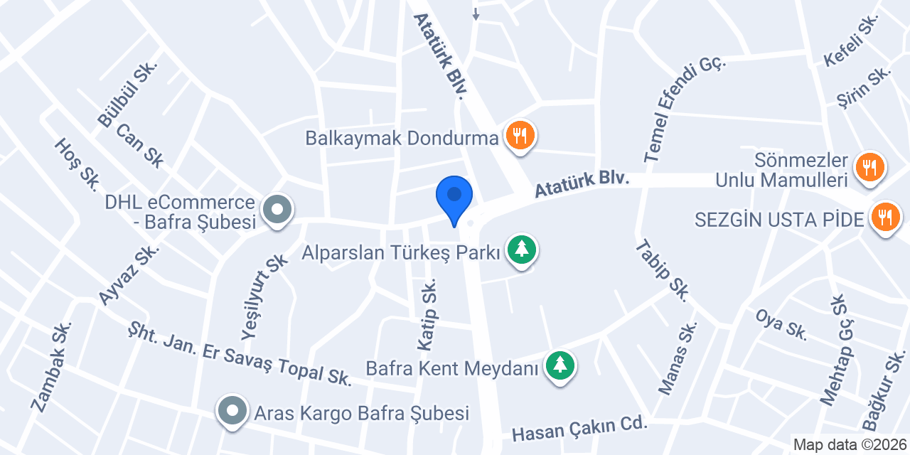Meşhur Bafra dondurması Salih usta konumu