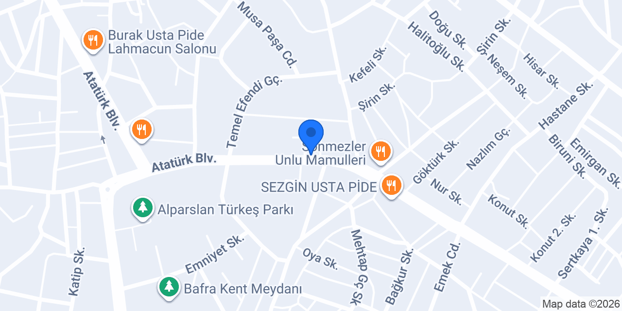 Afacan Bebe Bafra konumu