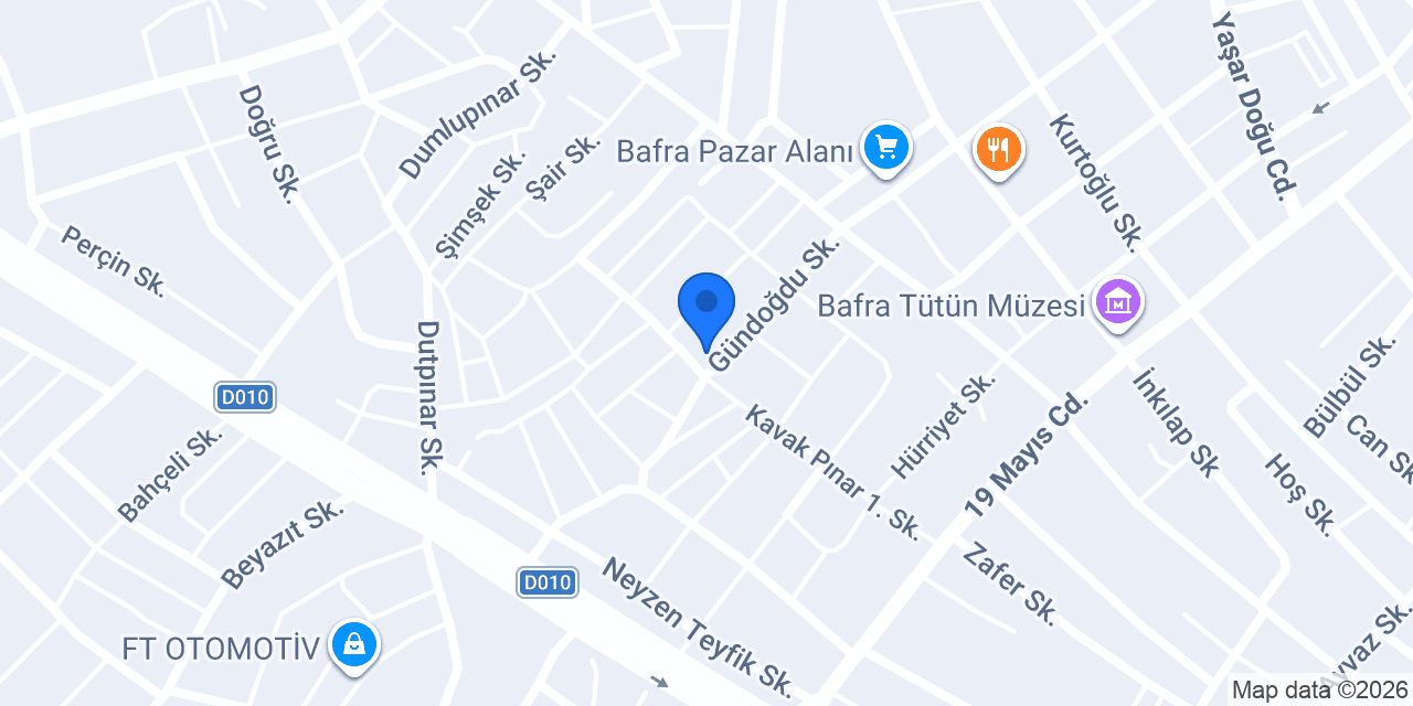 Bafra Bengülüler Derneği (Bengü Kültür Merkezi) konumu