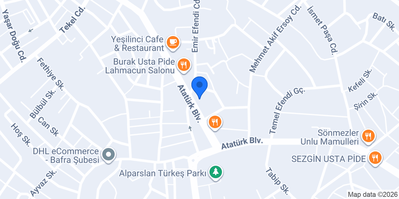 Bafra Taksi 1 7/24 konumu