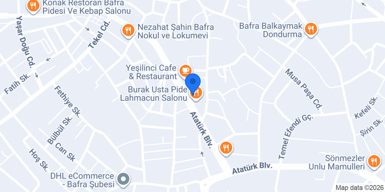 Bafra Börek Salonu konumu
