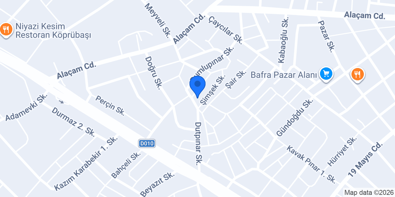 Bafra sanat mobilya konumu