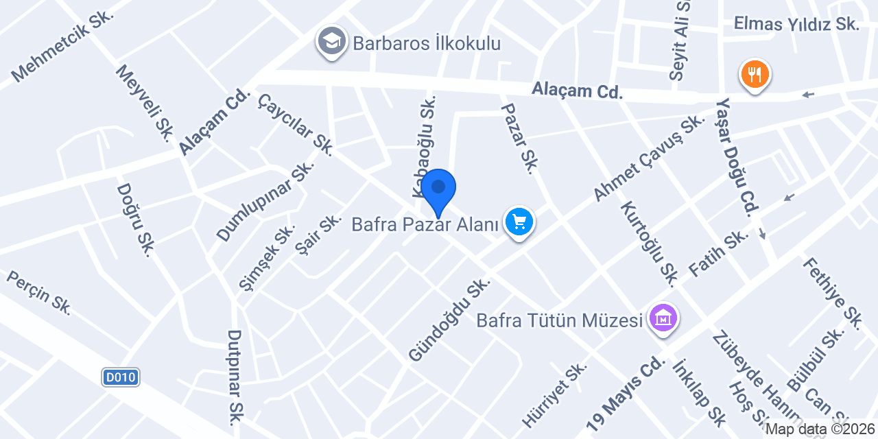 Bafra Bereket Un konumu