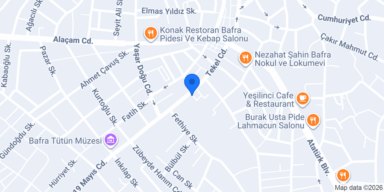 QNB Bafra Şubesi konumu