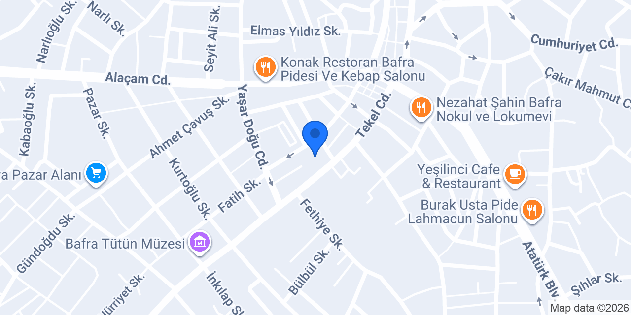 OMÜ Bafra Meslek Yüksekokulu konumu