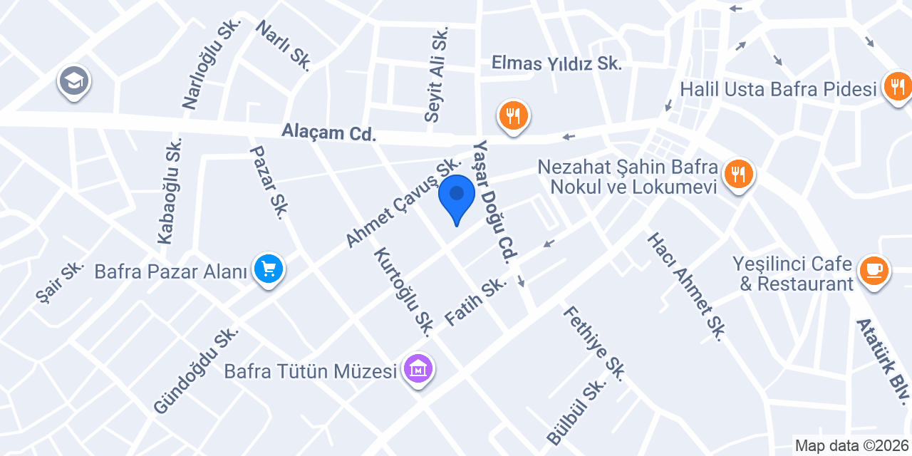 Alya Su Arıtma Samsun/Bafra konumu